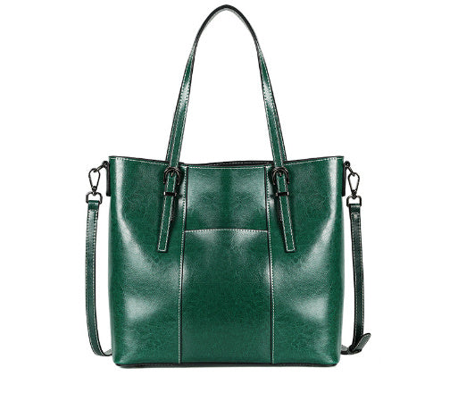 Big Bag Genuine Leather Capacity Cowhide Messenger Bag Female Hand-held Tote