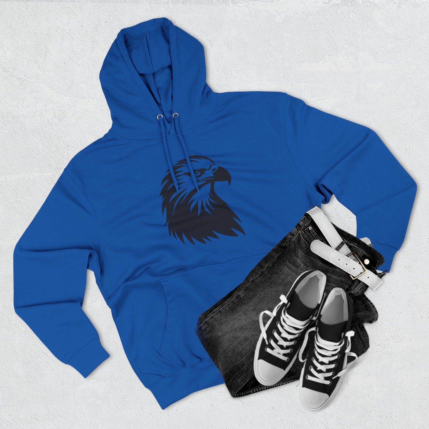 Eagle Design Fleece Hoodie - Cozy & Stylish Pullover for Nature Lovers