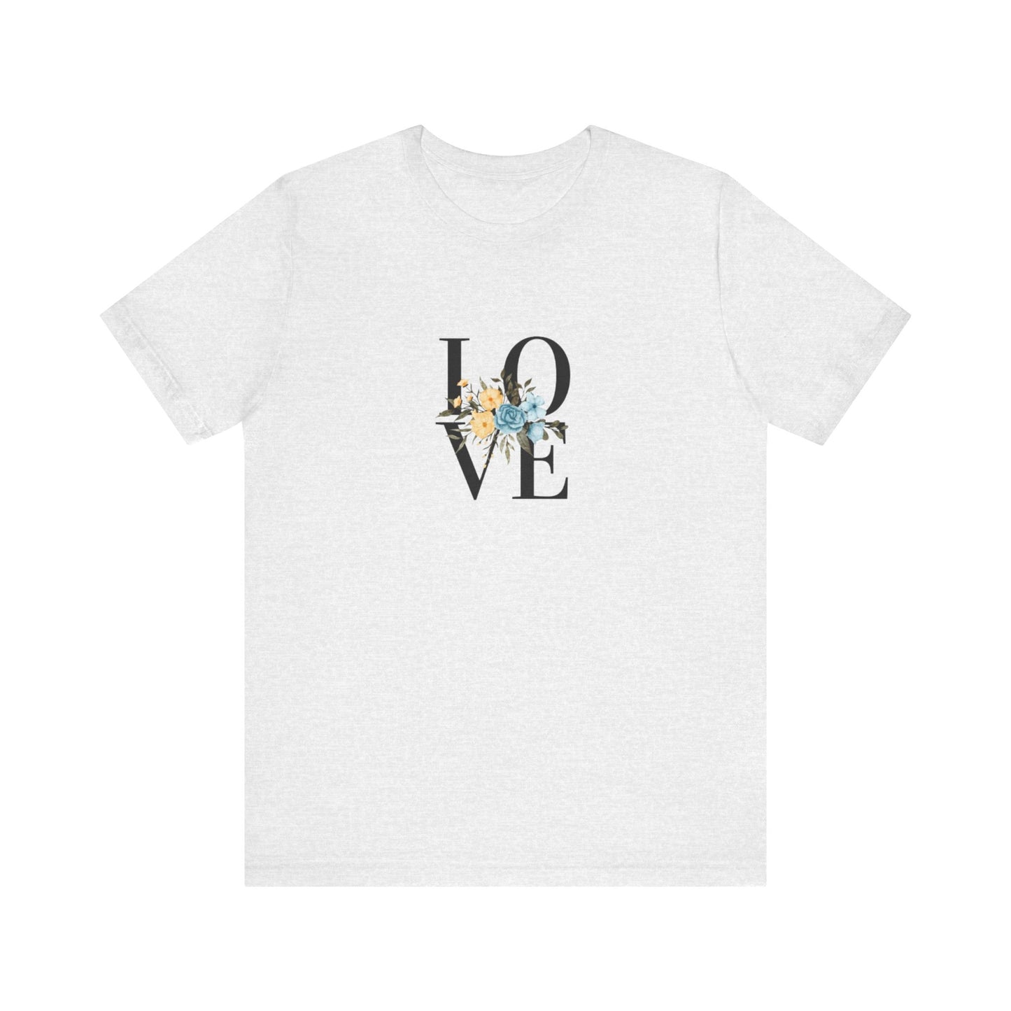 Floral Love Tee | Unisex Jersey Short Sleeve T-Shirt for Valentine’s Day & Everyday Wear