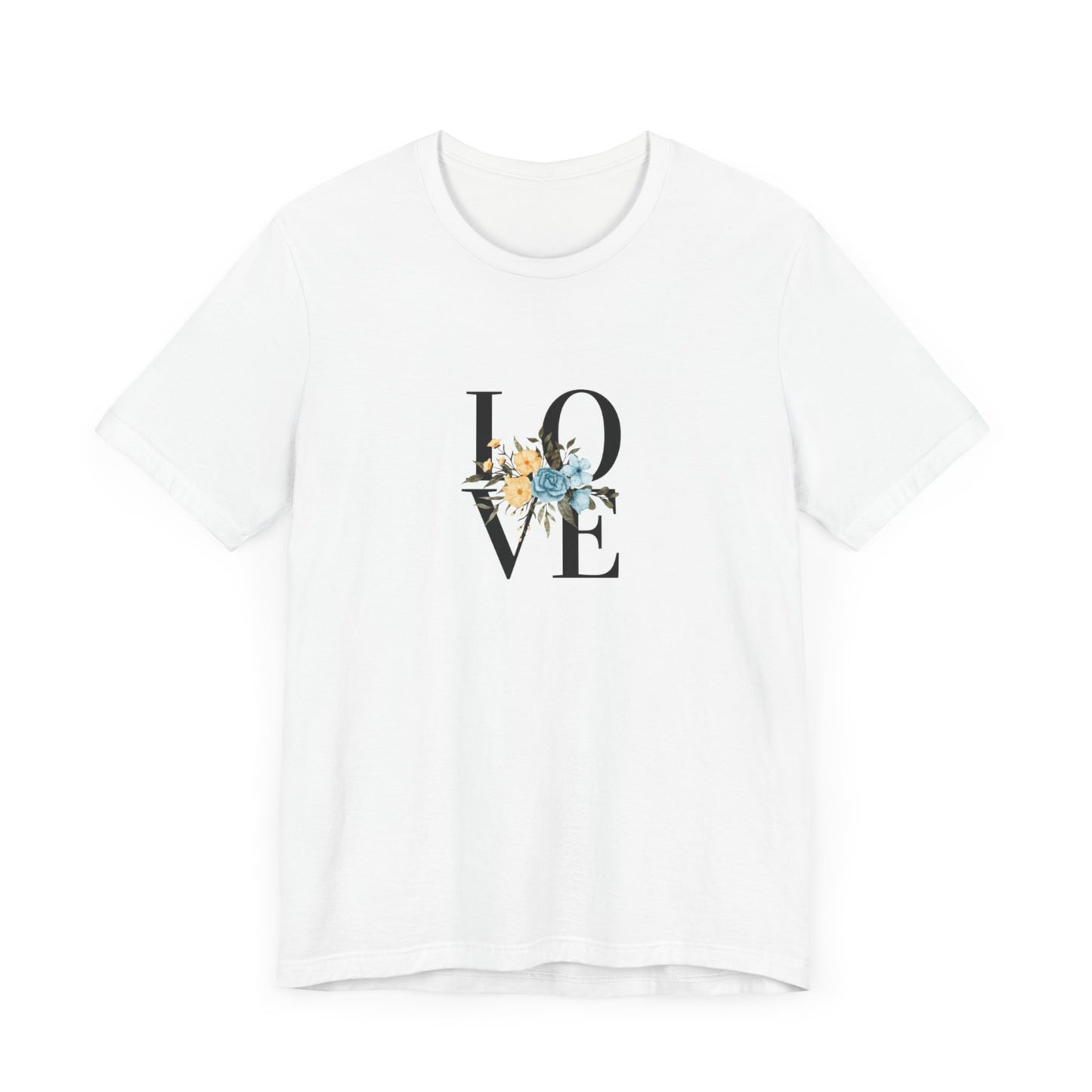 Floral Love Tee | Unisex Jersey Short Sleeve T-Shirt for Valentine’s Day & Everyday Wear