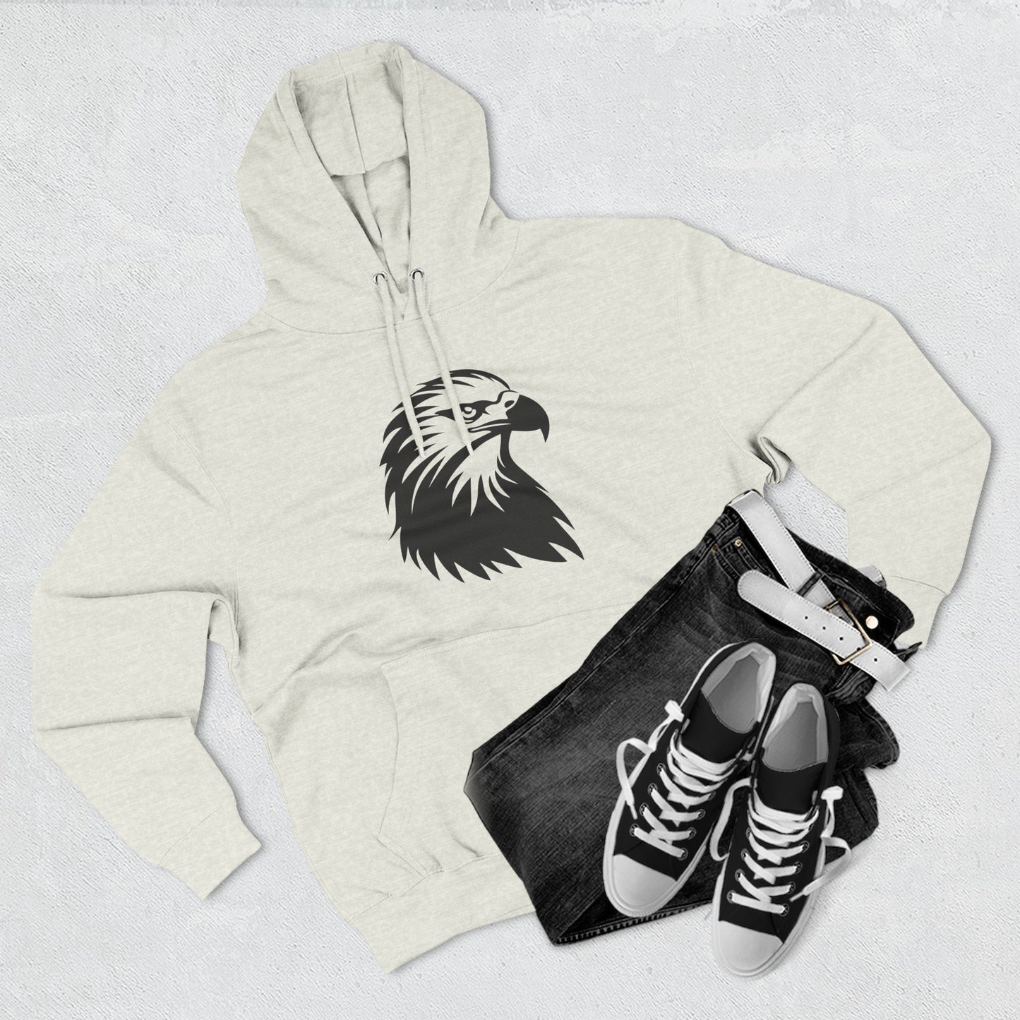 Eagle Design Fleece Hoodie - Cozy & Stylish Pullover for Nature Lovers