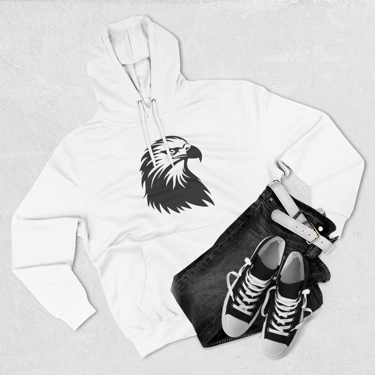 Eagle Design Fleece Hoodie - Cozy & Stylish Pullover for Nature Lovers