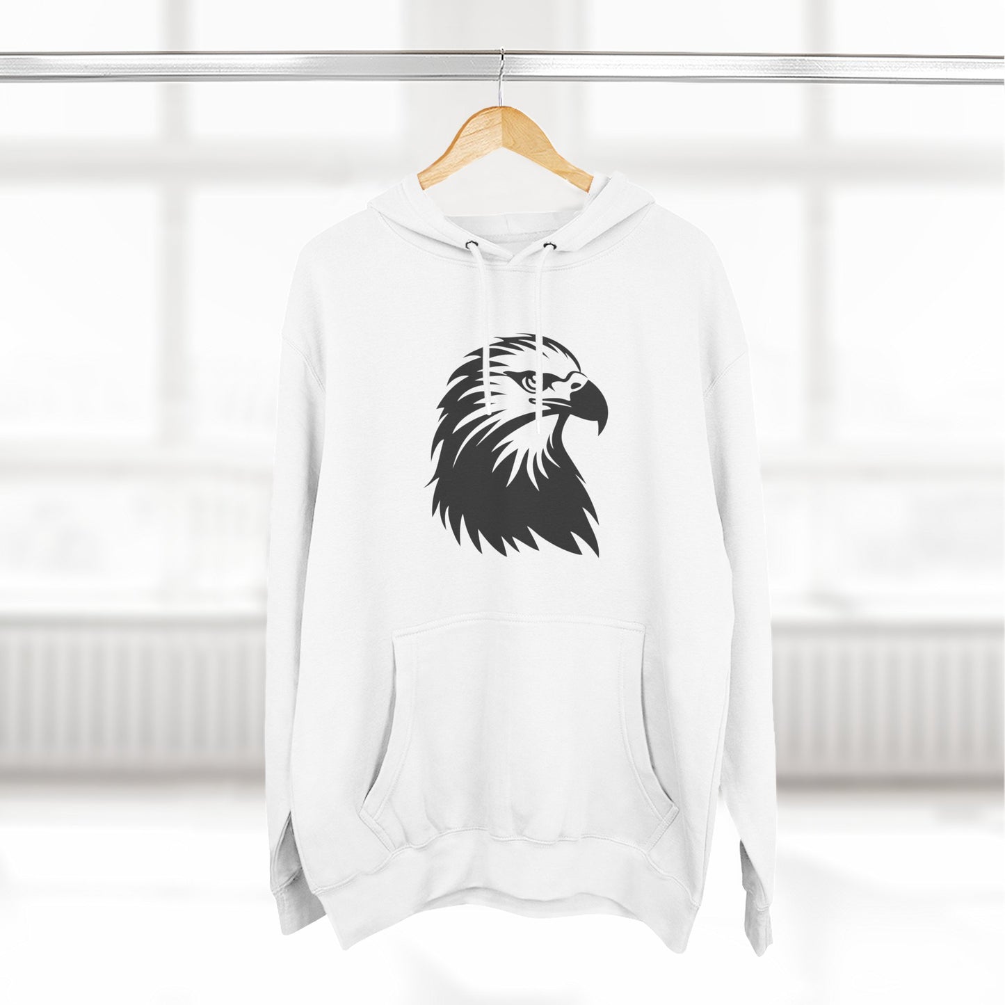 Eagle Design Fleece Hoodie - Cozy & Stylish Pullover for Nature Lovers