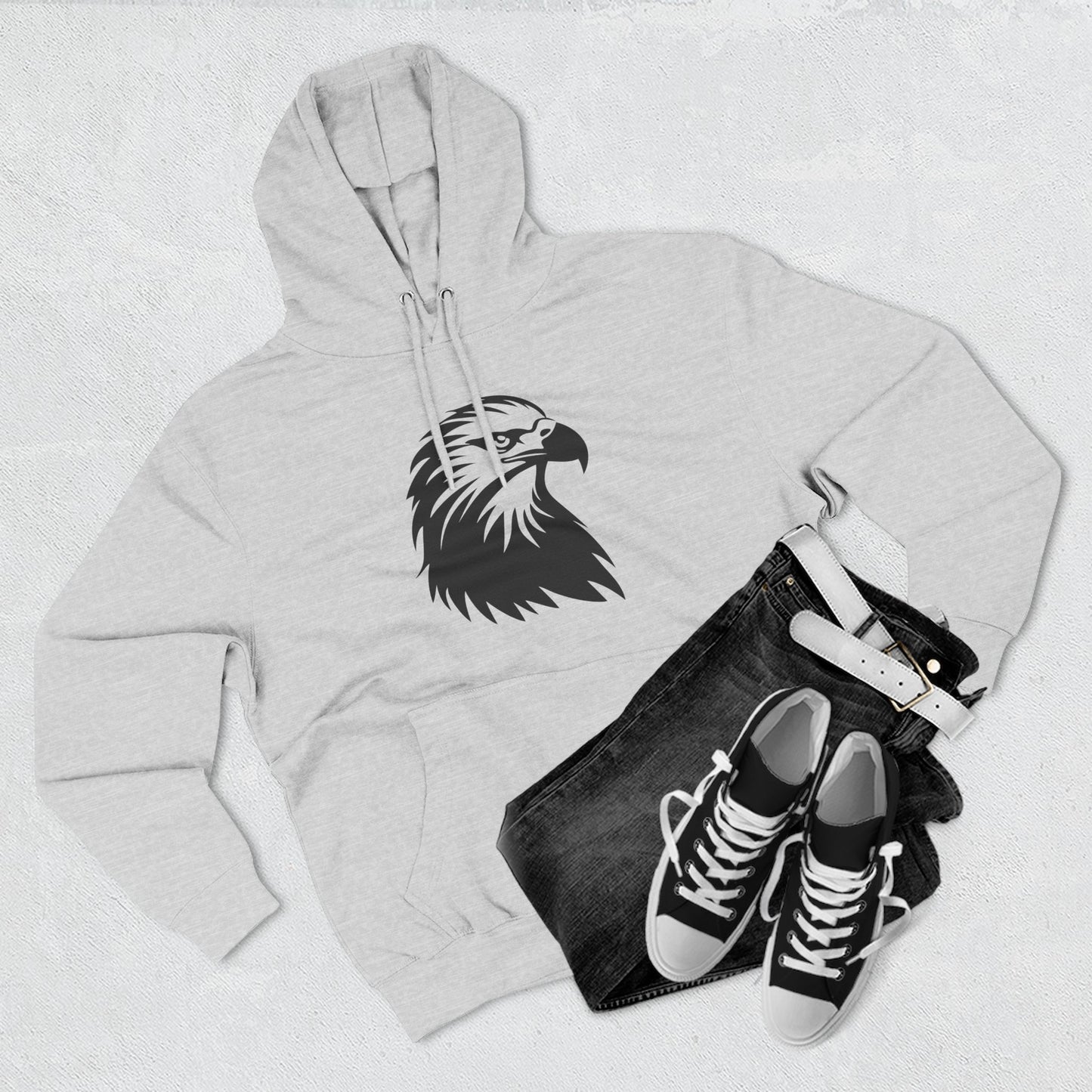 Eagle Design Fleece Hoodie - Cozy & Stylish Pullover for Nature Lovers