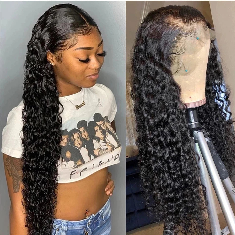 30Inch Deep Wave Lace Front Wig Transparent 13x4 13x6 Lace Frontal Human Hair Wigs 4x4 Lace Wig Remy Deep Curly Front Wig Jarin