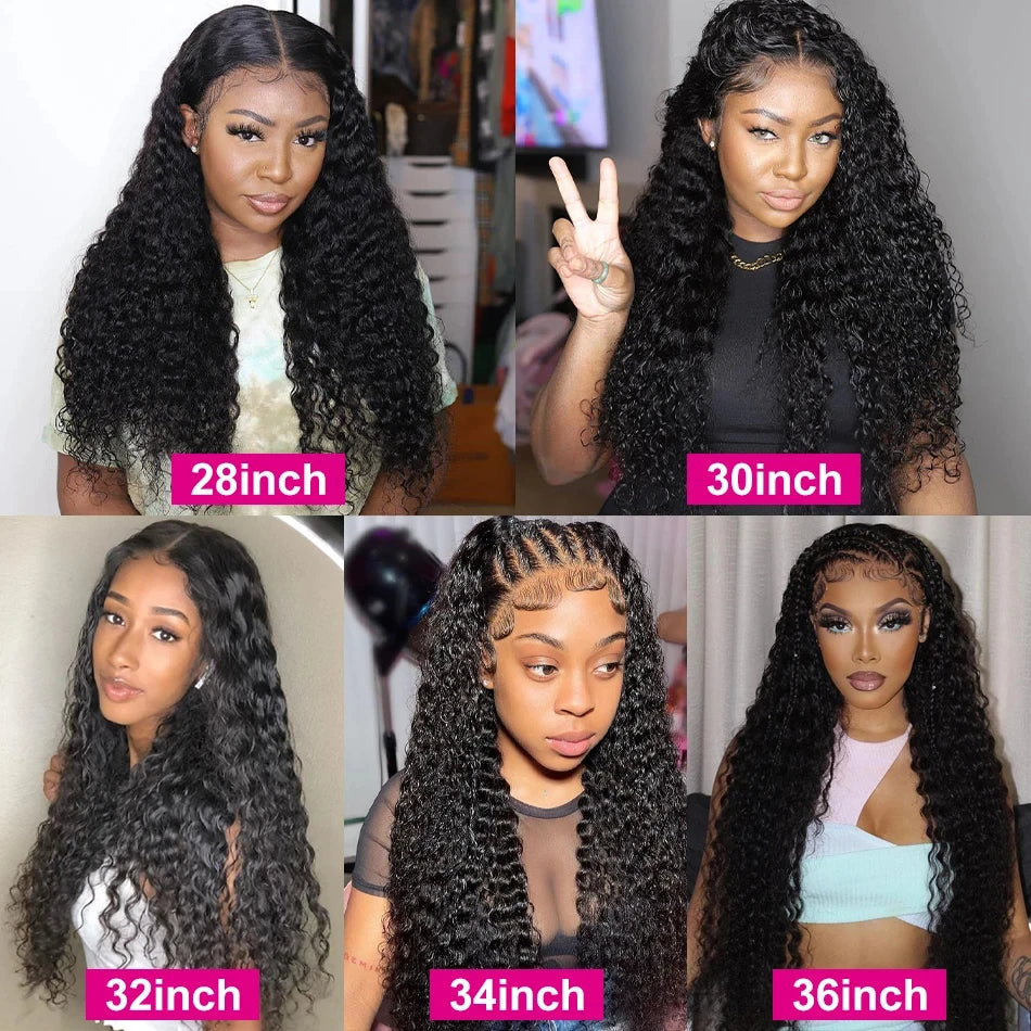 30 Inch Deep Wave 4PCs  Bundles Deal Malaysian Human Hair Weave Bundles 100% Virgin Deep Water Curly Bundles Extensions Tissage